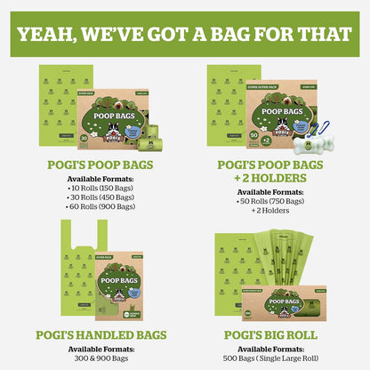 Pogi’S Poop Bags - 30 Unscented Rolls (450 Dog Poop Bags) - Leak-Proof, Earth-Friendly Poop Bags for Dogs